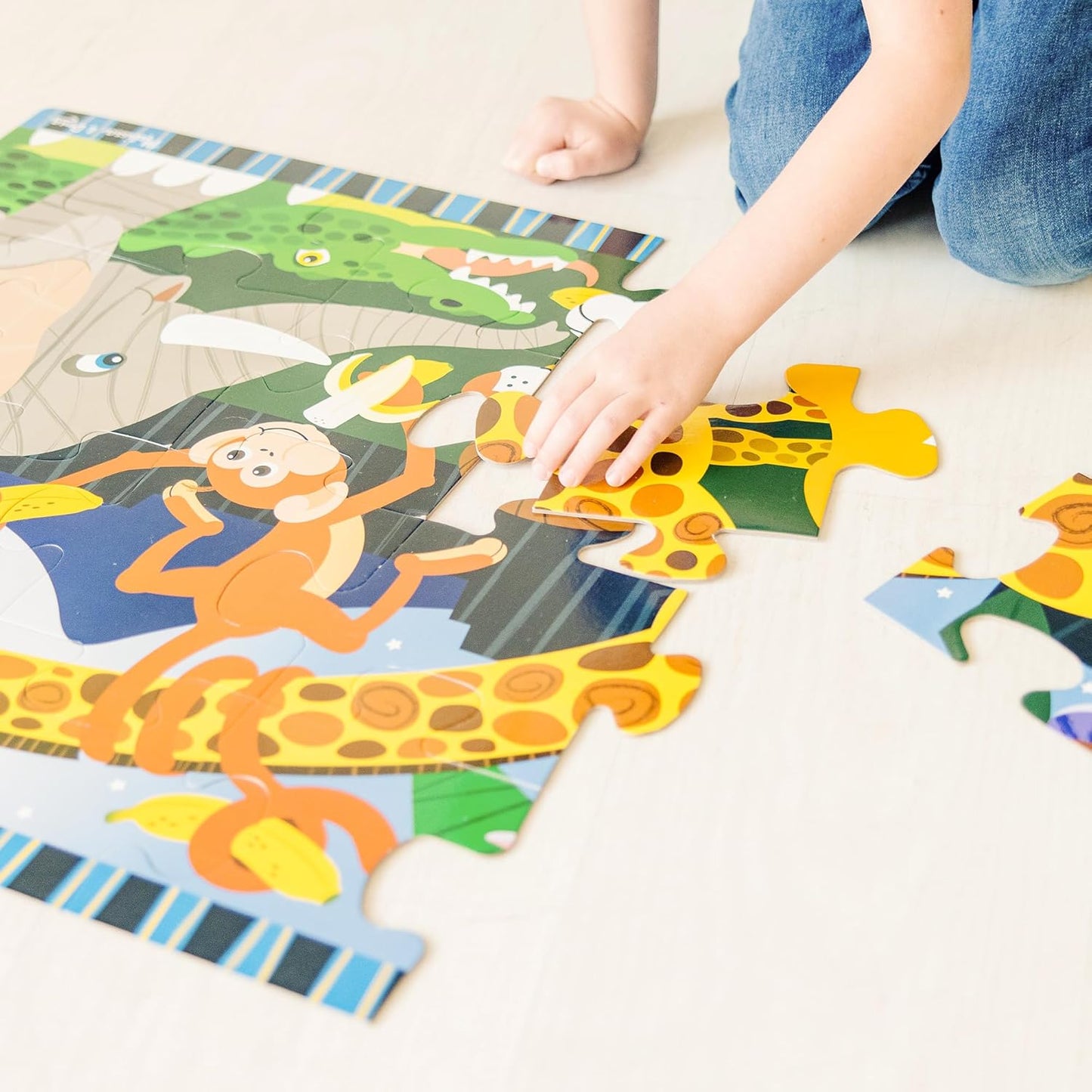 Melissa & Doug Dinosaur Dawn Jumbo Floor Puzzle (24 Pieces, 2 x 3 Feet), Jigsaw Puzzle for Preschoolers and Kids Ages 3+ - FSC Certified