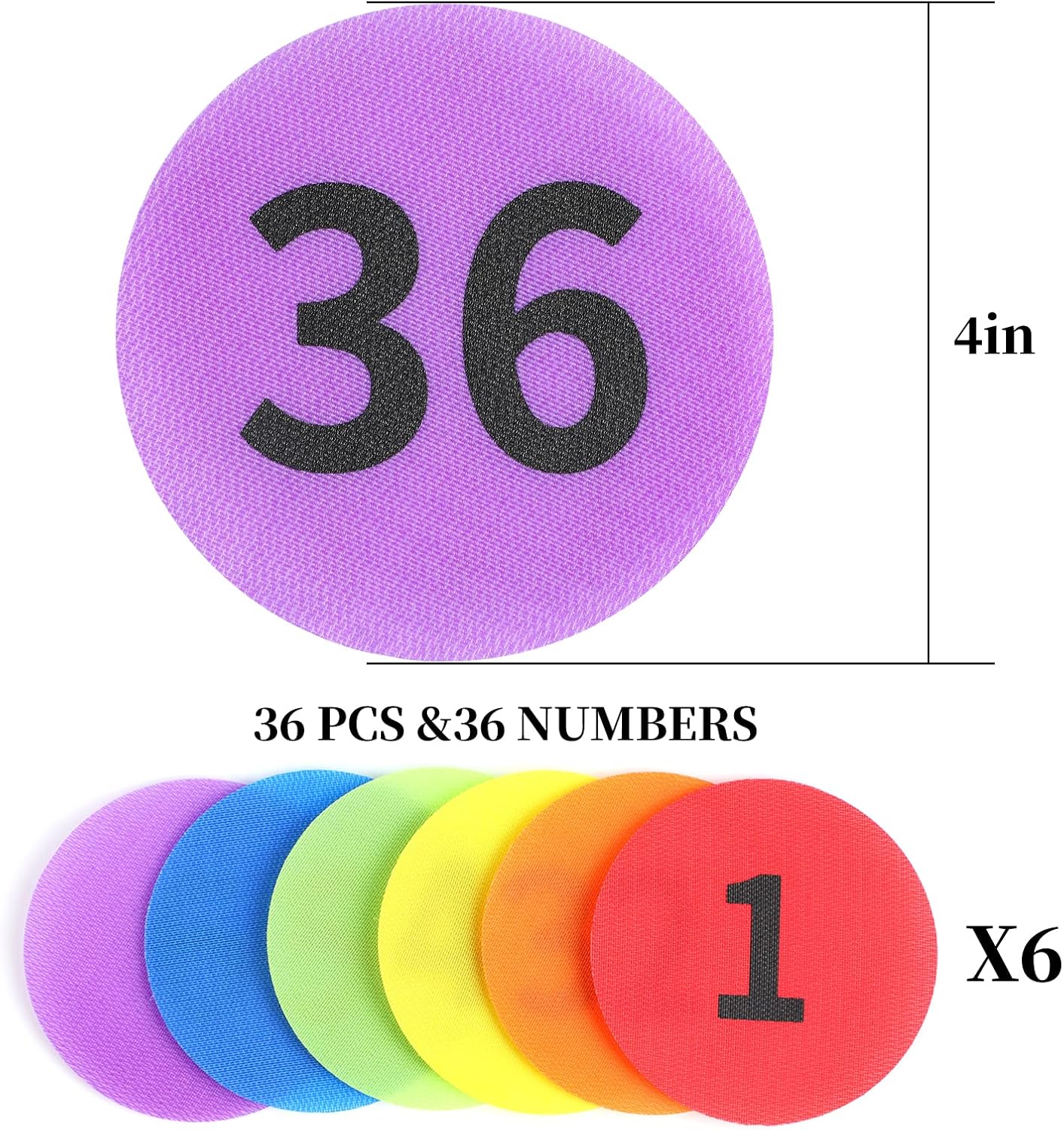 Wizia Carpet Markers with Numbers 1-36 for Classroom Supplies Teachers and Kids, 36 Pack 4" Floor Dots Rug Circles Marker Spot for Elementary Preschool Kindergarten