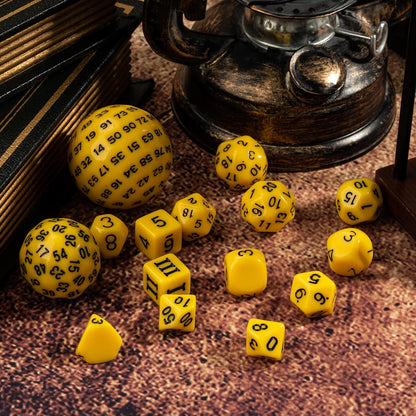 15 Pieces Complete Polyhedral DND Dice Set D3-D100 Spherical D&D Dice Set with Dragon Eye Dice Bag, D100 Dice for RPG Table Games(Black w/Purple Numbers)