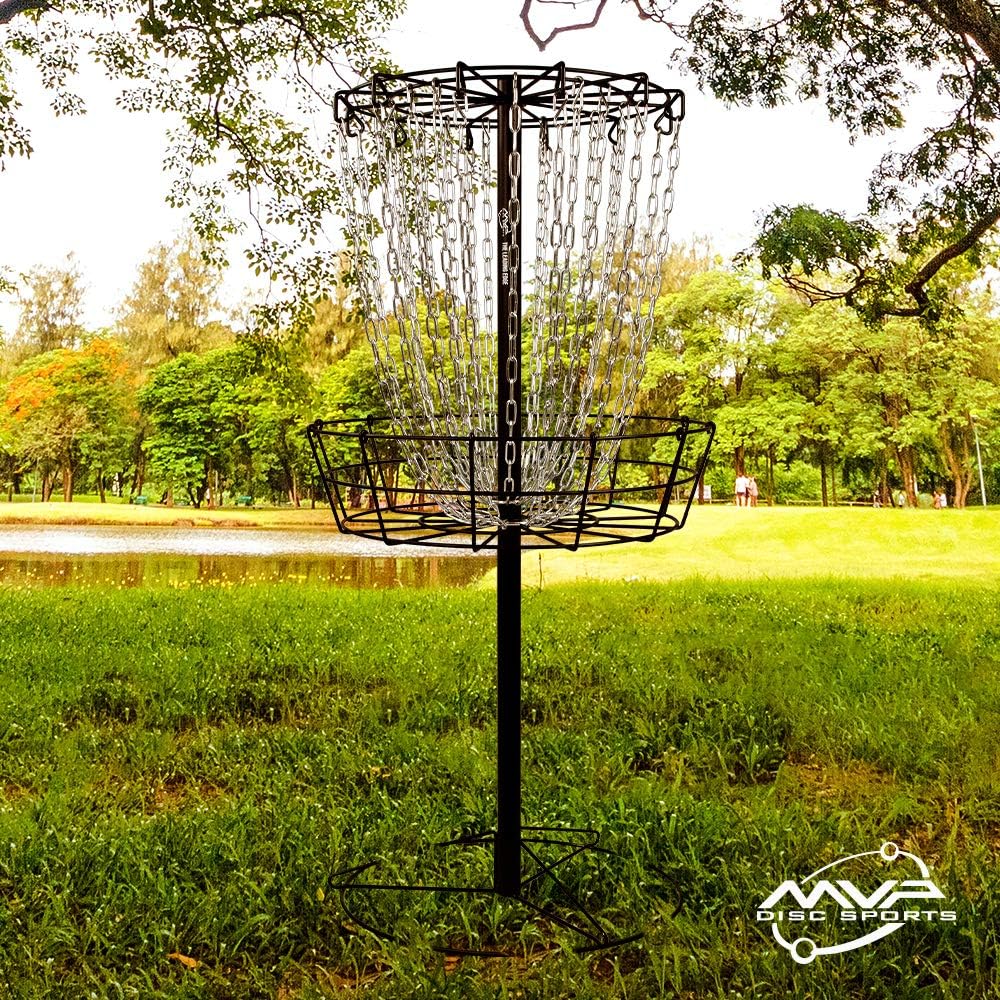 MVP Disc Sports Black Hole Practice 24-Chain Portable Disc Golf Basket Target