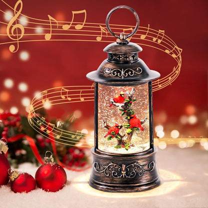 Large Christmas Santa Snow Globe Light up Lantern with 8 Songs, 8.7" Red Big Christmas Snow Globes for Kids Adults, 6H Timer & Dual Power, Snowglobes Christmas Decorations Indoor, Gifts for Women Men