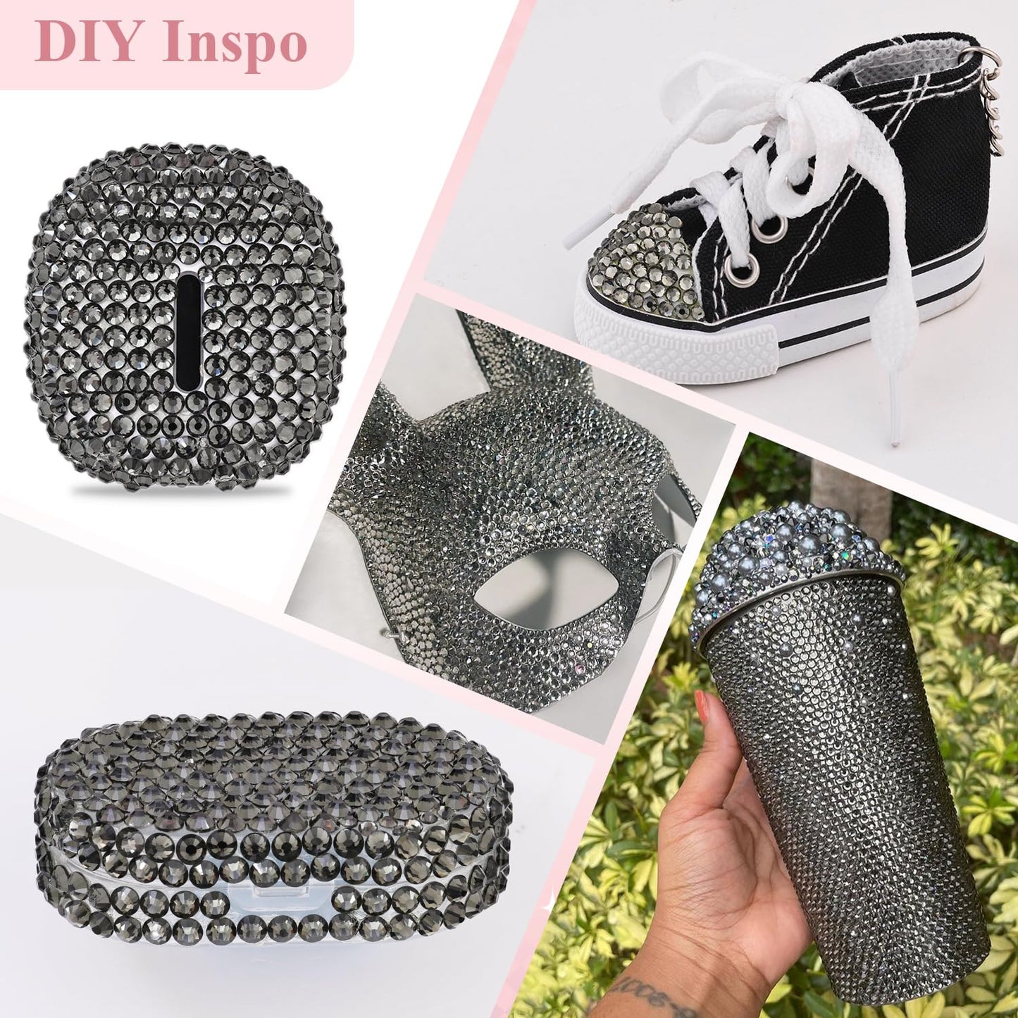 5000PCS SS6/2mm Glass Crystal Rhinestones (Clear), Bedazzling Flatback Rhinestones for Crafting DIY Crafts Nail Art Makeup Decoration, Gems Diamond Charms for Tumbler Shoes Clothing Mug