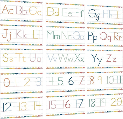 Alphabet for Classroom Wall - 15 PCS Crayon ABC Manuscript Alphabet Line for Classroom Wall Alphabet Bulletin Board Set for Pre School Elementary Classroom Homeschool, Playroom Bedroom Decorations