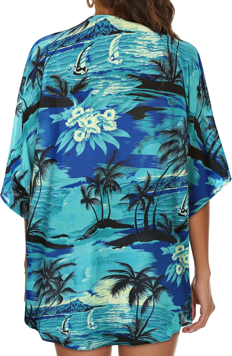 Womens Kimono Cardigans Beach Cover ups Swimwear Puff Sleeve Loose Casual Summer Tops 2026