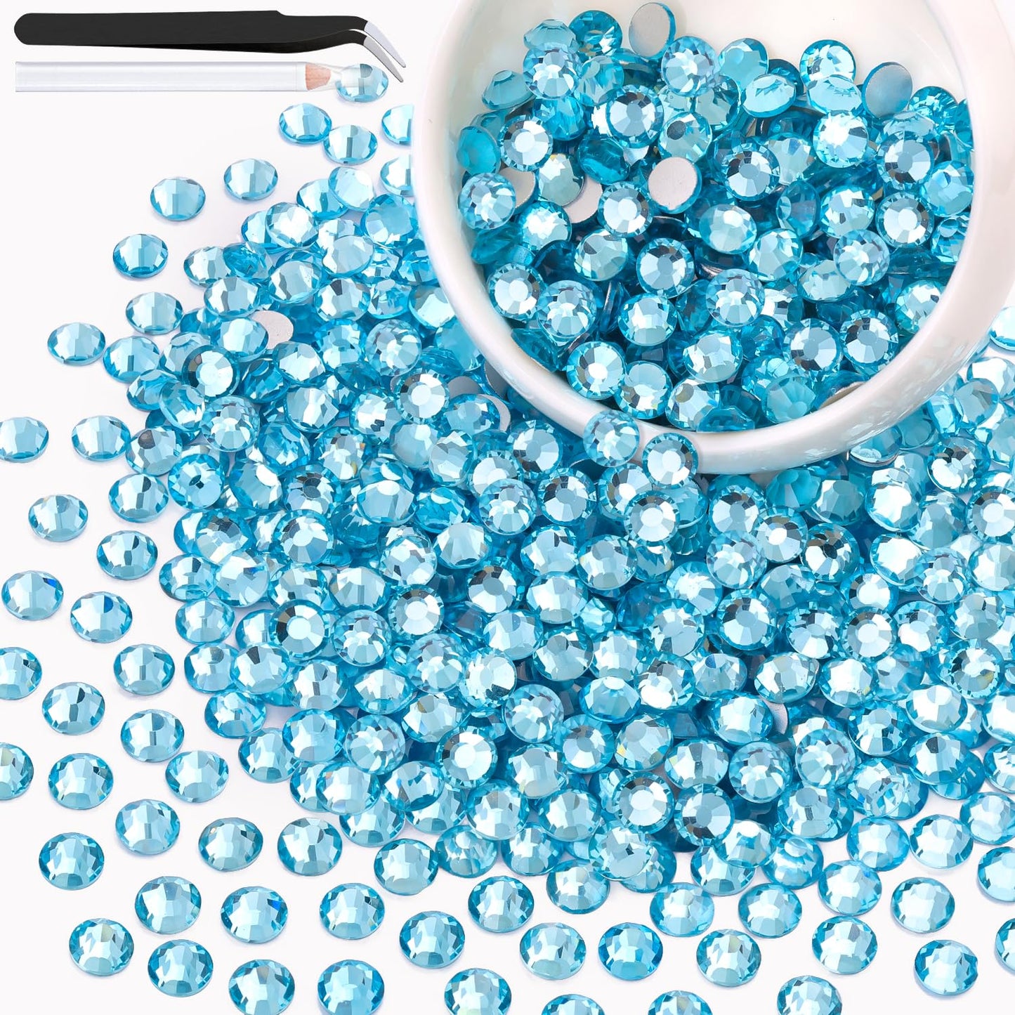 5000PCS SS6/2mm Glass Crystal Rhinestones (Clear), Bedazzling Flatback Rhinestones for Crafting DIY Crafts Nail Art Makeup Decoration, Gems Diamond Charms for Tumbler Shoes Clothing Mug