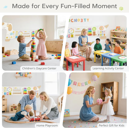 Wooden Dog Wall Busy Board Panels, Sensory Wall Activity Board for Toddlers 1-3, Montessori Learning Activity Center, Educational Toys for Kids Room, Preschool & Daycare