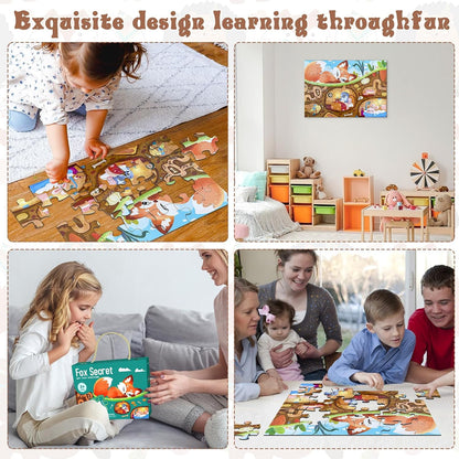Jumbo Floor Puzzle for Kids, Large Jigsaw Puzzles 24 Piece for Kids Ages 3-5,Preschool Learning & Education Toys, Gifts for 4-8 Year Old Boys and Girls (Jungle Animals)
