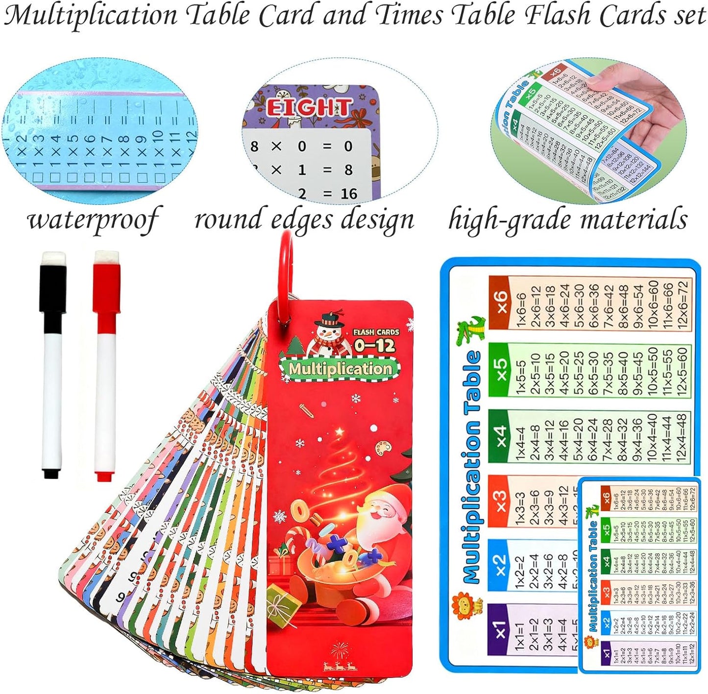 0-12 Multiplication Flash Cards, Multiplication Times Table Chart Flash Cards, Multiplicationtimes Table Chart,Fun Educational Math for 1st 2nd 3rd Grades
