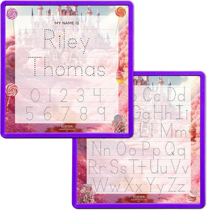 Kid's Name Tracing Board | Dry Erase Letter Tracing | Reusable Name Board | Alphabet Letters | Personalized | Candy Theme