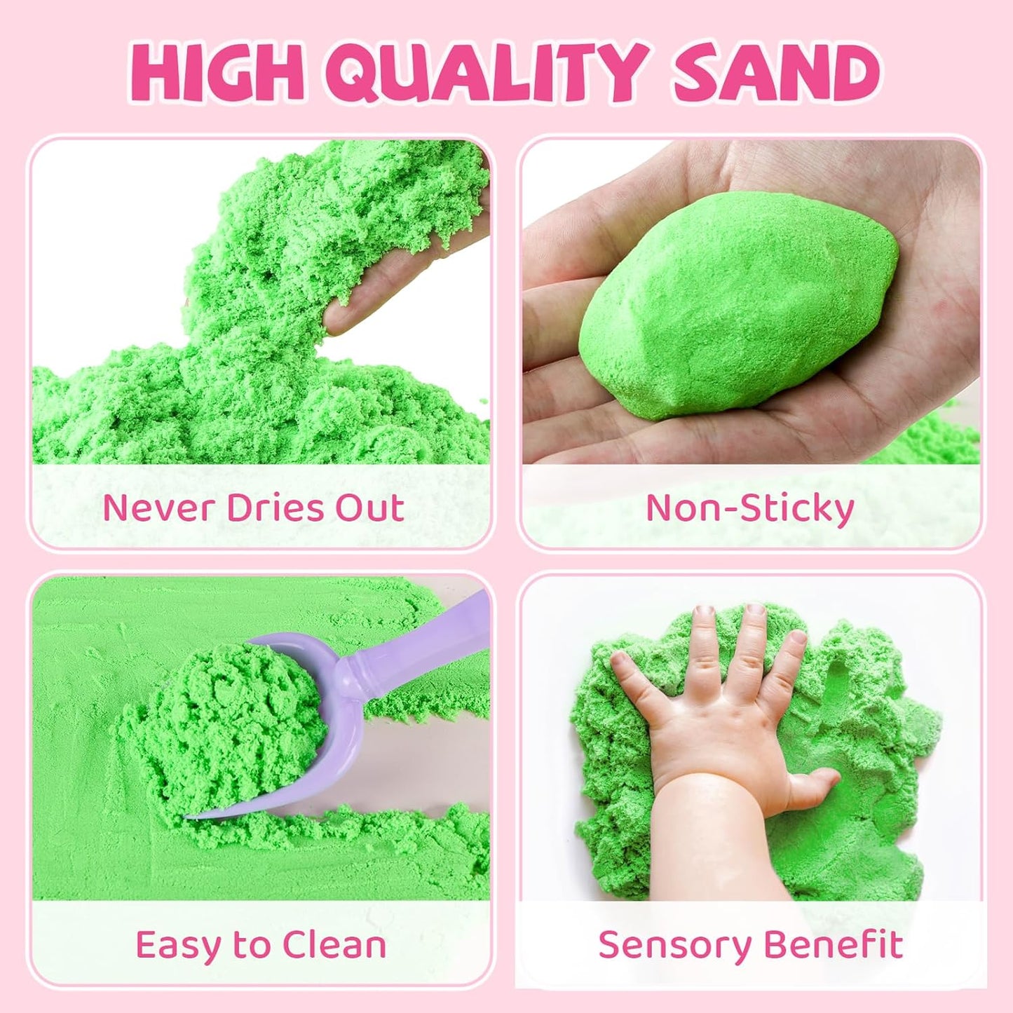 Aprilwolf 21 PCS Pet Sensory Bin, Dog & Cat Sandbox with Sand & Box, Play Sand Art Toys Kit, Pet Care Play Set, Beach Toys for Kids Ages 4-8, Birthday Gift Girls Boys 3 4 5 6 7 Years Old