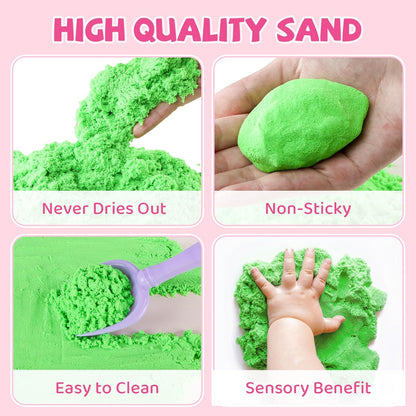 Aprilwolf 21 PCS Pet Sensory Bin, Dog & Cat Sandbox with Sand & Box, Play Sand Art Toys Kit, Pet Care Play Set, Beach Toys for Kids Ages 4-8, Birthday Gift Girls Boys 3 4 5 6 7 Years Old