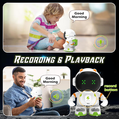 KaeKid Astronaut Robots for Kids, Smart Talking Robotic with Touch Sensor, Voice Control, Speech Recognition, Sing, Dance, Repeat and Record, Rechargeable Robot Toy for 3-8 Year Old Boys Girls