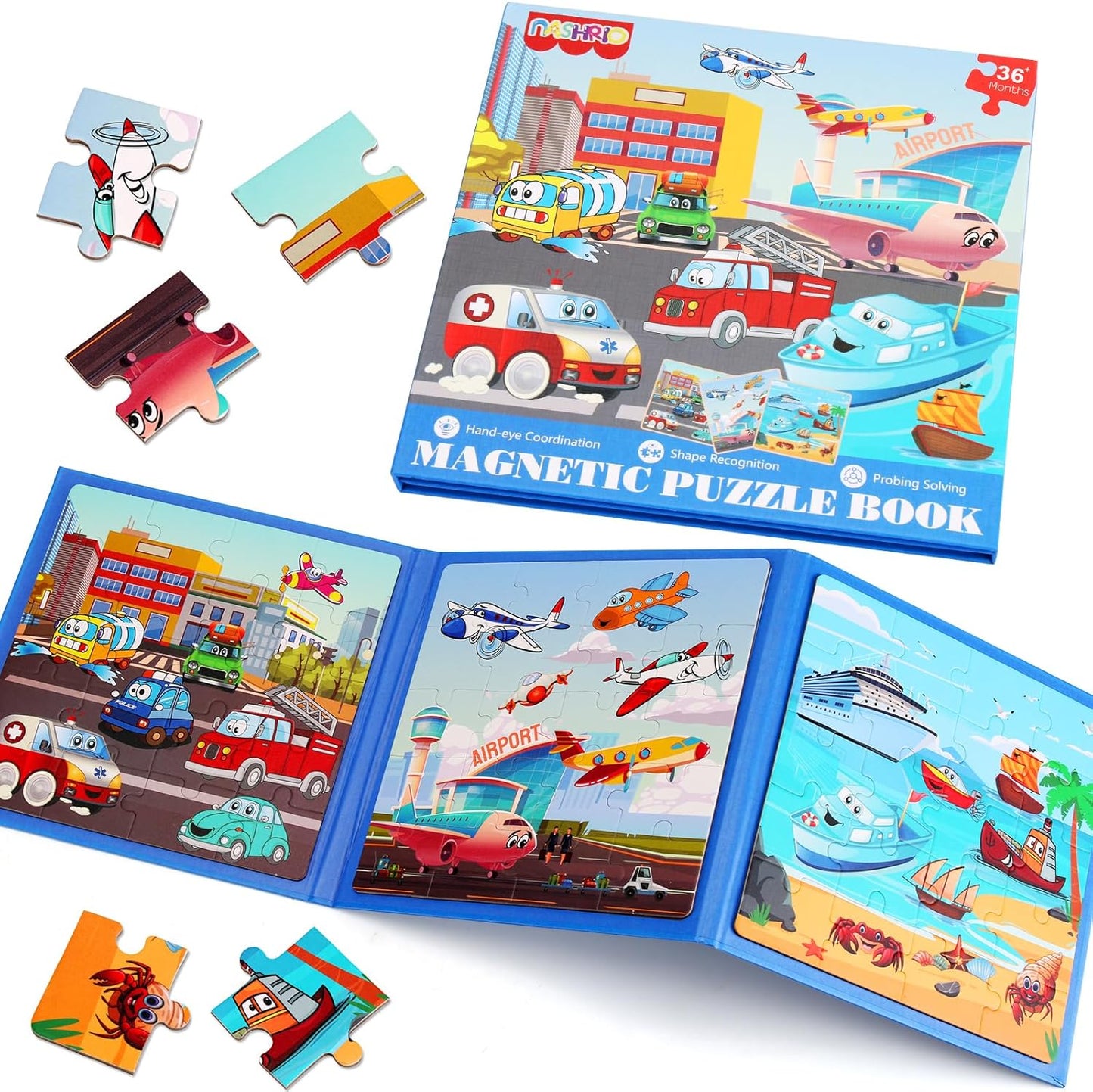 Magnetic Puzzles for Kids Ages 4-6, 20-Piece Toddler Travel Toys Unicorn Princess Puzzles Ages 3-5, Educational Learning Magnets, Ideal Road Trip Activities Toys for 3 4 5 6 Boys and Girls