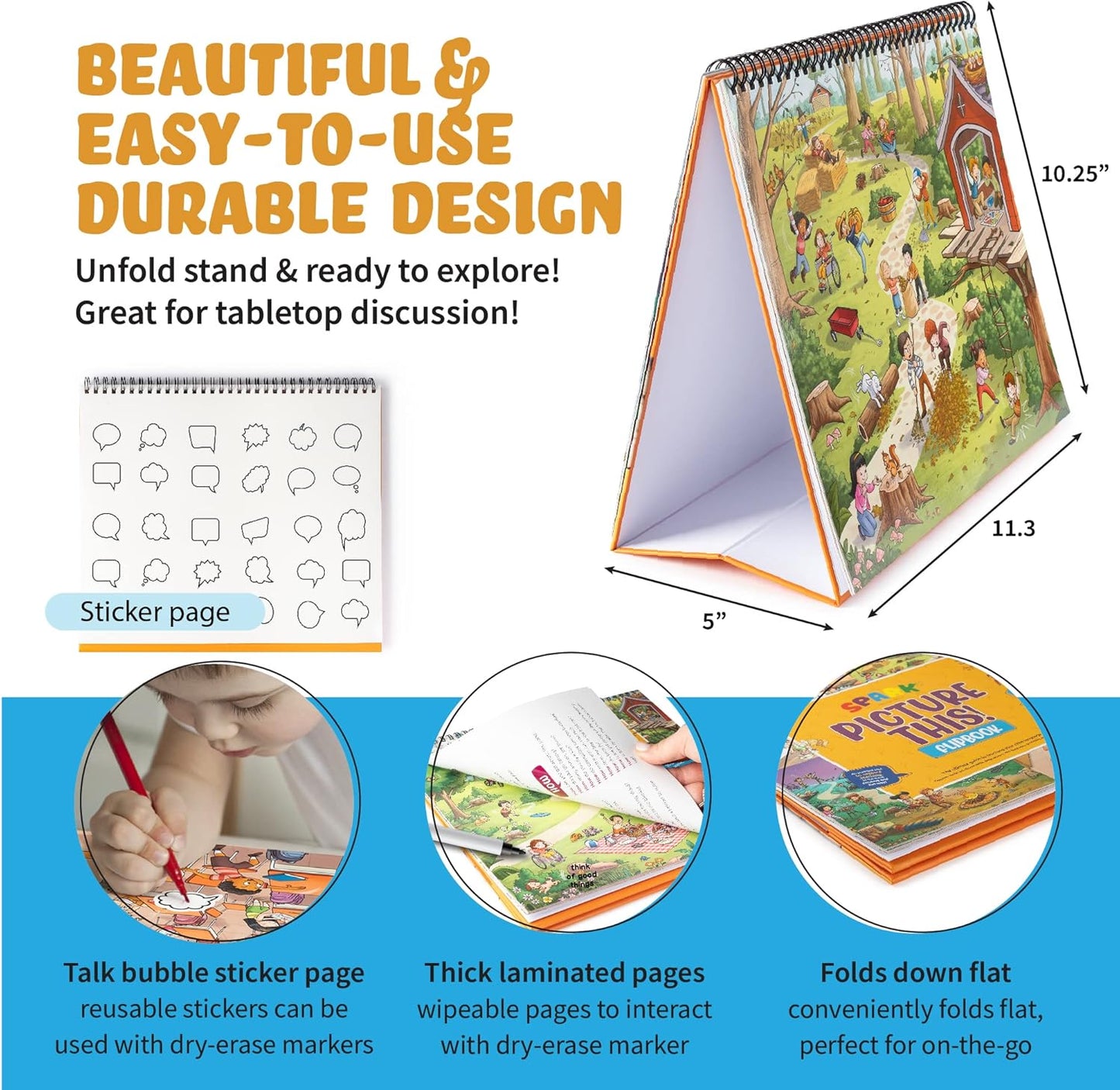 Picture Book and Emotion Cards, Picture Story Cards, Social Emotional Learning Activities, Autism Homeschooling, Educational Busy Book, Speech Therapy Materials (WH Question Flipbook)