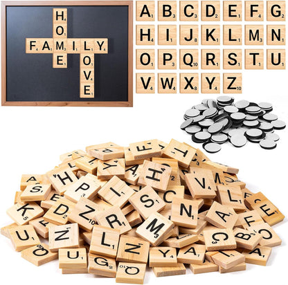 150 PCS Wood Magnetic Letter, Wooden Letter Magnets for Fridge Refrigerator Wall, Alphabet Tile Letters Magnetics for Fun Learning Decorative Game Board