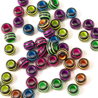 Gxueshan 1000 Pcs Acrylic Black Pony Beads 6x9mm Large Hole Pen Hair Kandi Beads Bulk for Friendship Bracelet Necklace Jewelry Making Earring Braiding Kit