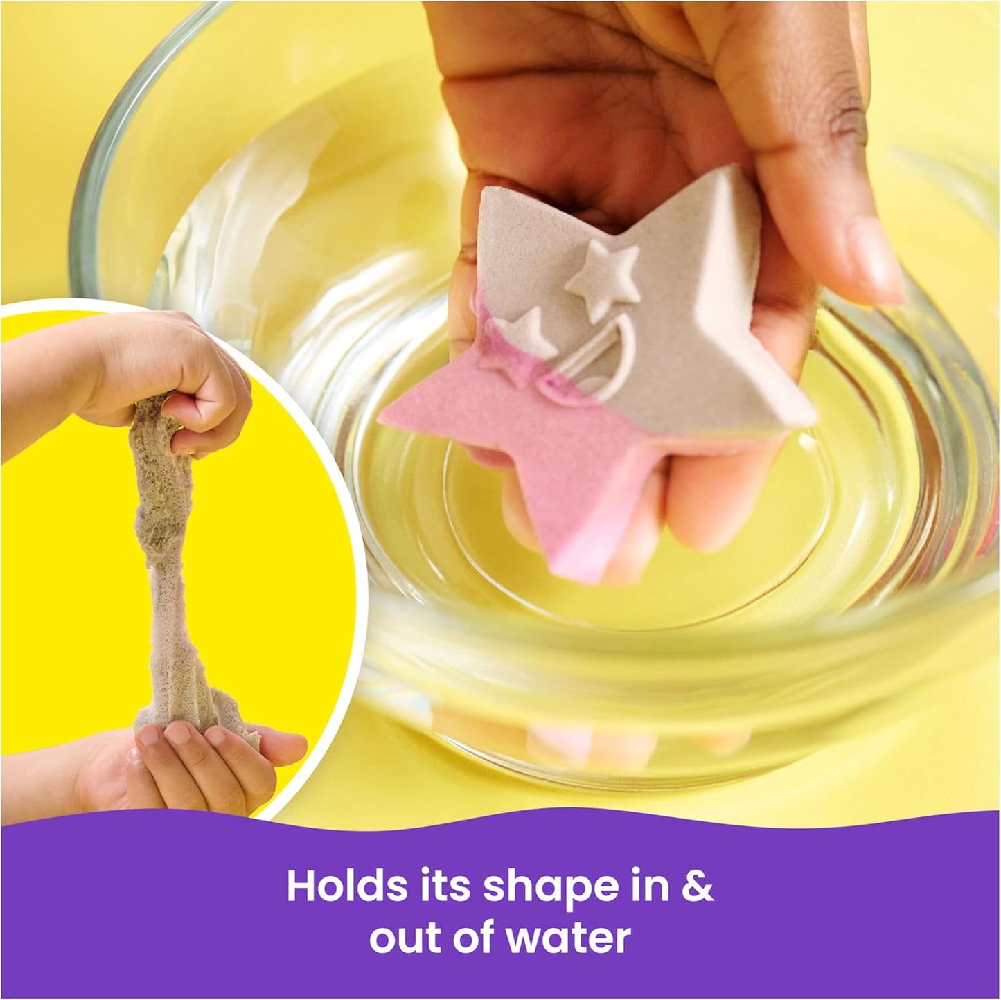 Kinetic Sand, Splash Starter Case with 6oz Color-Change Play Sand, 3 Tools & Molds, Reusable Storage, Sensory Toys, Holiday Gifts & Stocking Stuffers for Kids Ages 3 and up