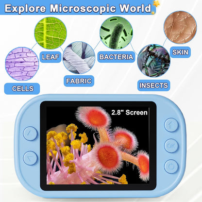 Kids Microscope - Mini Handheld Microscope for Kids, Portable Pocket Digital Toys for Girls Boys Birthday (Purple)