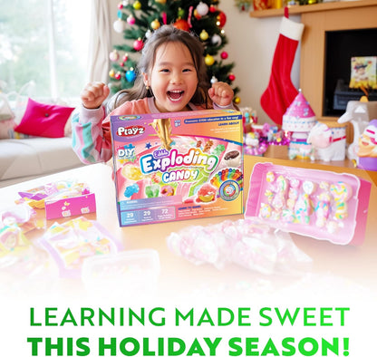 Playz Edible Candy Making kit with Playz Edible Exploding Candy Fun Science Experiments Kits for Kids
