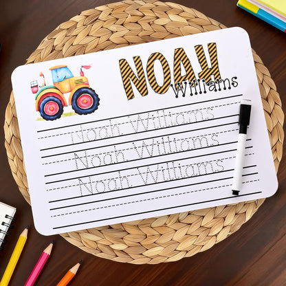 Personalized Kids Name Tracing Board, Custom Acrylic Dry Erase Board Handwriting Practice Board with Pen, Birthday Handwriting Sign Gifts for Kids
