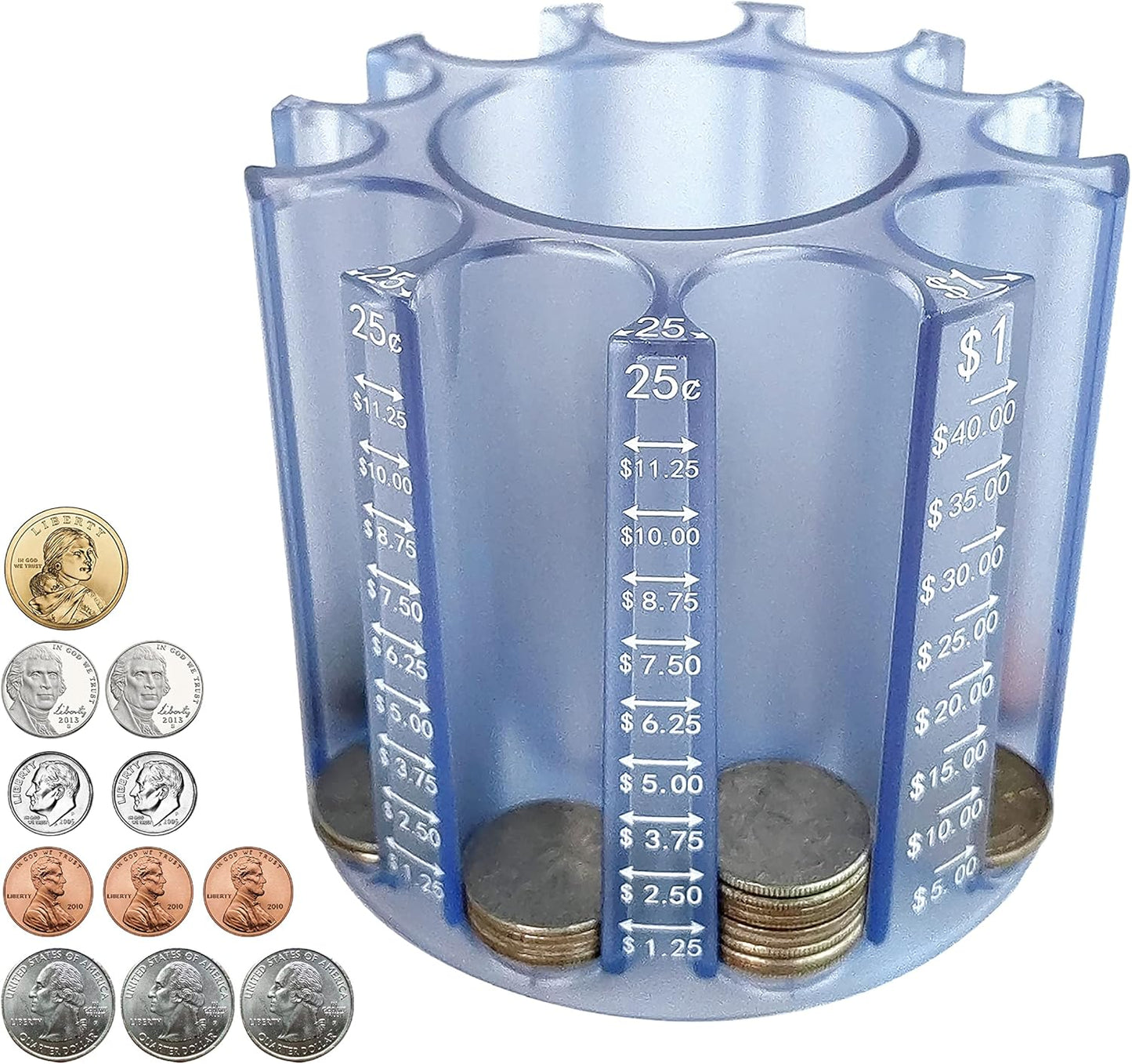 Byteen8 Coin Counter Change Sorter｜Pen & Pencil Holder as Desk Organizer｜Piggy Bank for Adults & Kids｜Coin Bank & Wrappers store 500pcs｜Creative Gifts for Kids & Family｜Easy to use