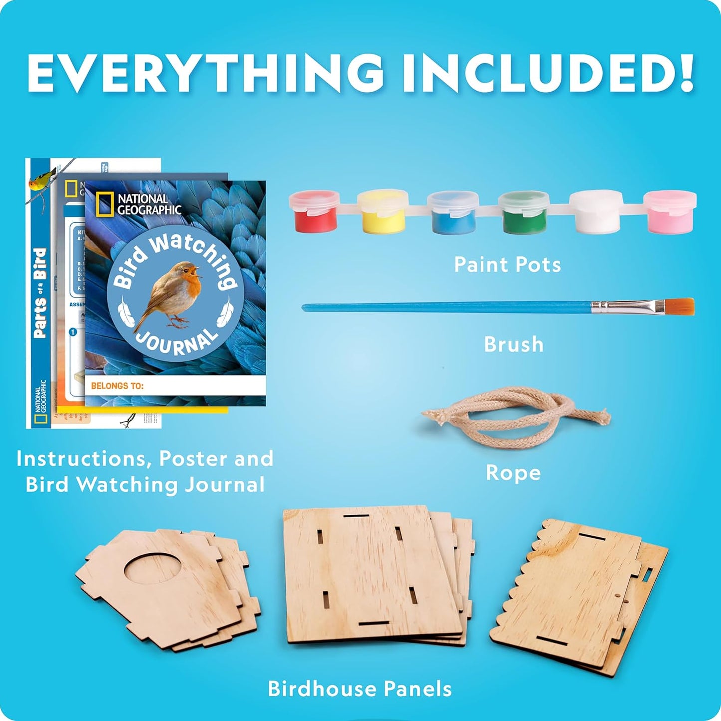 National Geographic Build a Bee Habitat Craft Kit for Kids – Paint & Build a House for Mason Bees, Outdoor Arts & Crafts, Nature Learning Activity, DIY Pollinator Garden Craft, Solitary Bee Hotel
