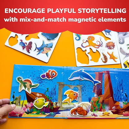 QUOKKA Travel Magnetic Puzzles for Toddlers 1-3 – 20+Pcs Farm Toy Game with Extra-Long Play Book – Fun Travel Game for Kids Ages 3-5 – Strong Magnets for Car Activities – Fun Toddler Puzzle Ages 2-4