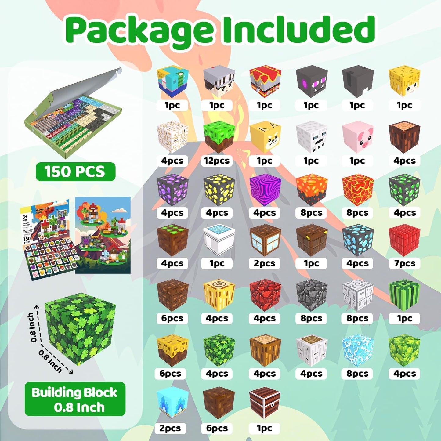 Magnetic Blocks Toys for Kids, 100 PCS Building Blocks Cubes, Stacking Magnetic Tiles Toys for Kids Toddlers Boys Girls Ages 3 4 5 6 7 8-12 Birthday Gifts Party Supplies (Underworld)