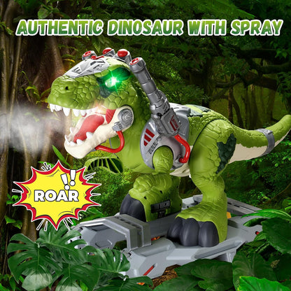 Kids Electric Dinosaur Ride On Toys, Toddler Ride On Cars with Music, Light & Smoke, Preschool Kids Scooter Foot-to-Floor Walker, Toddler Electric Car Toy Chrismas Birthday Gifts Indoor Outdoor,Yellow