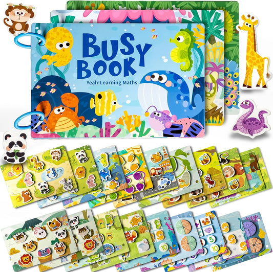 3 Pack Busy Books for Toddlers, Montessori Quiet Book, Preschool Learning Activities Educational Workbook, Sorting Matching Sticker Fixing, Gifts for Kids Age 3+ (Farm, Vehicle, Weather)