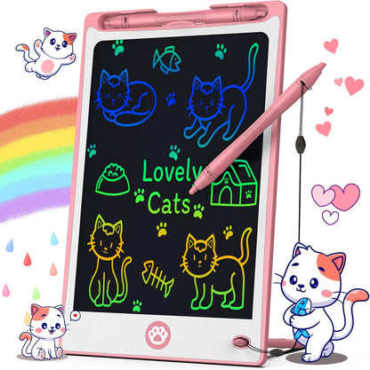 Hockvill LCD Writing Tablet for Kids 16 Inch, Toys for Girls Boys Drawing Pad for 3 4 5 6 7 Year Old Kids Toys, Christmas Birthday Gift for Kids, Toddler Doodle Board Travel Essentials - Pink