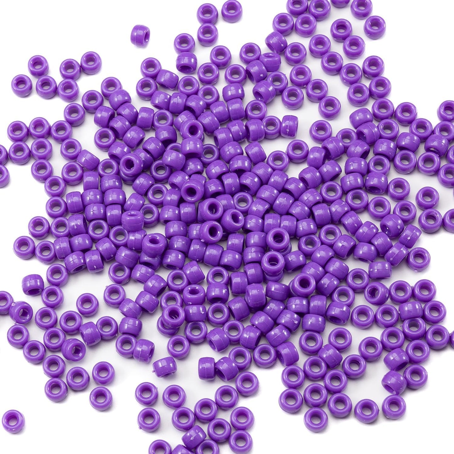Gxueshan 1000 Pcs Acrylic Black Pony Beads 6x9mm Large Hole Pen Hair Kandi Beads Bulk for Friendship Bracelet Necklace Jewelry Making Earring Braiding Kit
