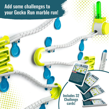 Gecko Run Marble Run Starter Set by Thames & Kosmos, Toy of the Year Winner - 63 Piece Vertical Marble Run, Flexible Tracks | Fast, No-Mess Setup, Residue-Free Nano-Adhesive Pads, Creative Play