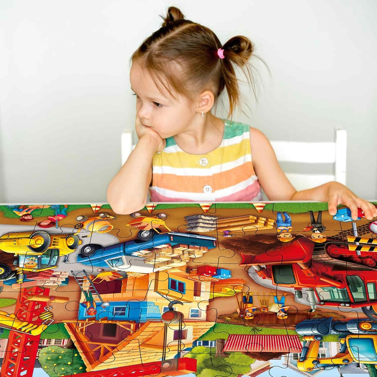 QUOKKA Giant Floor Puzzle for Kids Ages 4-6 – 2x3 Feet Extra-Thick 48 Pieces Toddler Puzzle Ages 3-5 – Construction Educational Activity for Boys Girls – Premium Box with Sturdy Handle & Magnetic