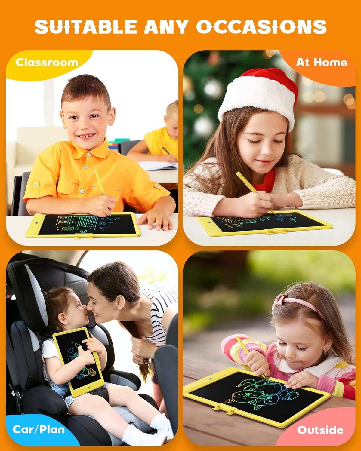 Bravokids Toys for 3-6 Years Old Girls Boys, LCD Writing Tablet 10 Inch Doodle Board, Electronic Drawing Pads, Educational Birthday Gift for 3 4 5 6 7 8 Years Old Kids Toddler (Blue)