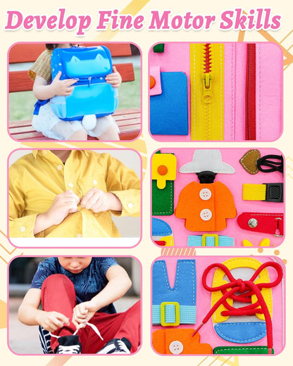 Exorany Busy Board Montessori Toys for Toddler Boys & Girls Birthday Gifts, Sensory Toys for Toddlers, Educational Travel Preschool Toddler Activities Learning Fine Motor Skills