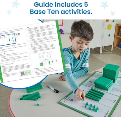 hand2mind Foam Base Ten Blocks Activity Set, Place Value Manipulatives, Base 10 Blocks for Math, Counting Cubes, Math Manipulatives 1st Grade, Small Group Classroom Must Haves (133 Pieces)
