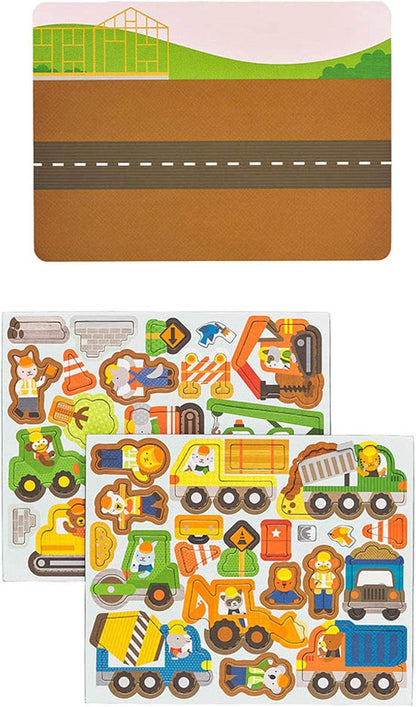 Petit Collage: Animal Friends Magnetic Game Board with Mix & Match, Ideal for Ages 3+, Includes Mag Play Scene Treehouse Party, 74 Count