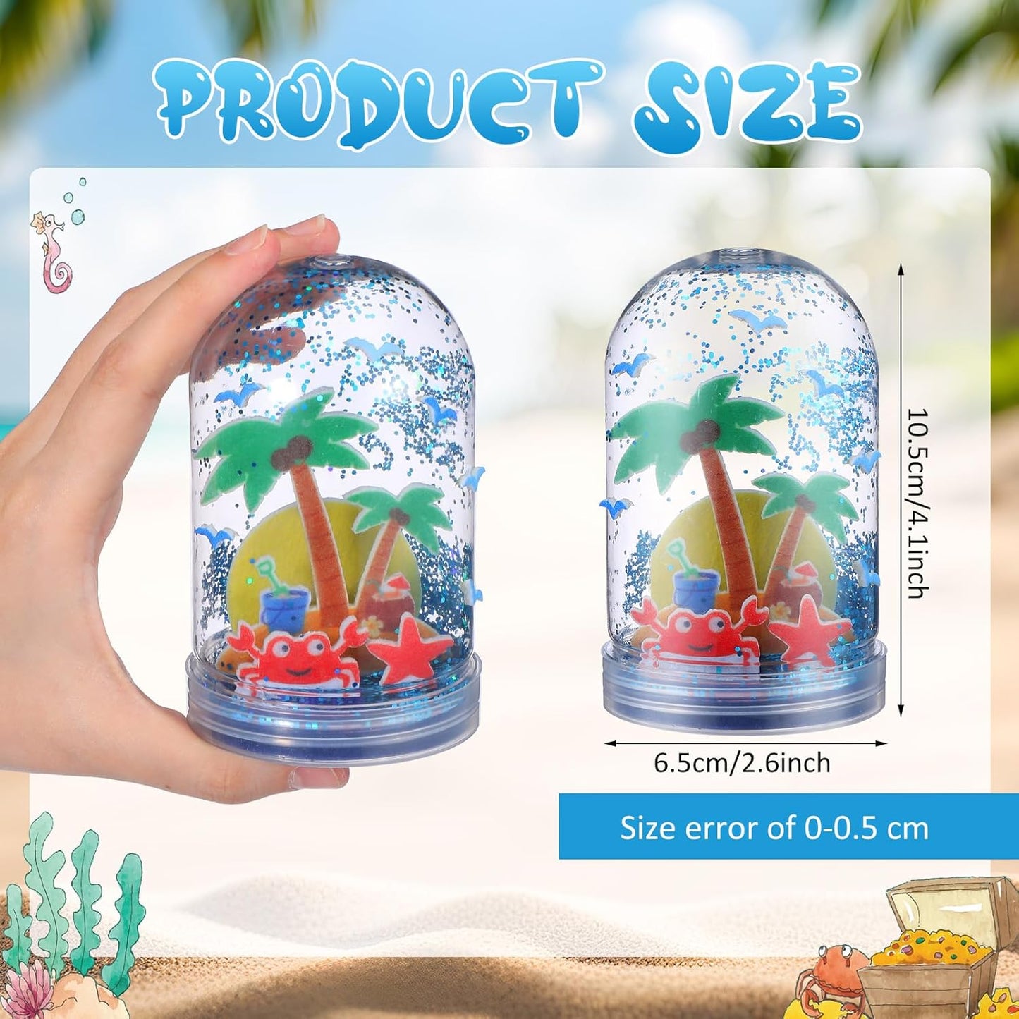 Lunmon 12 Set Spring Snow Globe Craft Kit for Kids Make Your Own Snowball Spring Bunny Umbrella Bee Glitter Plastic DIY Snow Globe Making Kit for Home Activities