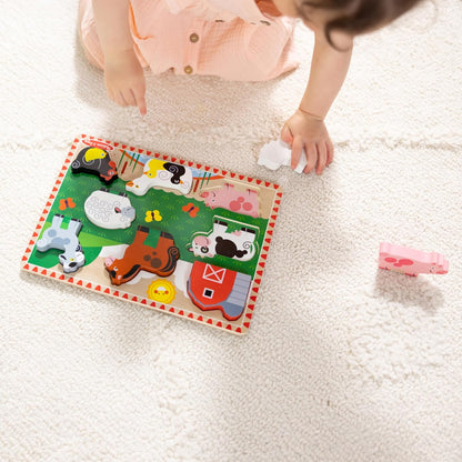 Melissa & Doug Safari Wooden Chunky Puzzle (8 pcs), Educational Screen Free Activity for Toddler, Preschoolers and Kids Ages 2+ - FSC Certified