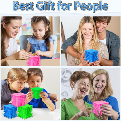 2 Pack Money Puzzle Gift Box, 3D Maze Puzzle Boxs Games Toy Gravity Memory Cube Ball Puzzle Educational Toys Gifts for Kids Boys Girls Students Teens Adults,Green and Blue