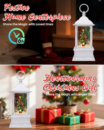 Extra Large Christmas Snow Globes Christmas Lantern, 12.99" Musical Snow Globe with 8 Songs, Santa Snowglobe for Kids Adults, 6H Timer Dual Power, Lighted Christmas Decorations Indoor Gifts