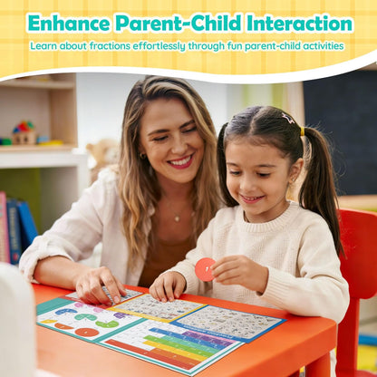 Magnetic Fraction Educational Puzzle for Kids – Fraction Manipulatives with Tiles & Circles, Montessori Magnetic Fraction Book for Elementary School, Visual Learning for Fractions Games