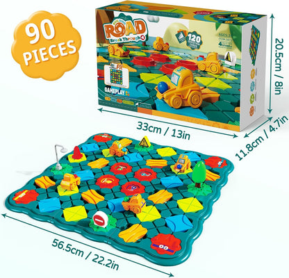 STEM Board Games Kids Toys, Maze Brain Teaser Puzzles Learning Games, Logic Road Track Building Blocks Educational Montessori Preschool Birthday Boys Girls Gifts for Kids Ages 3 4 5 6 7 8 Year Old