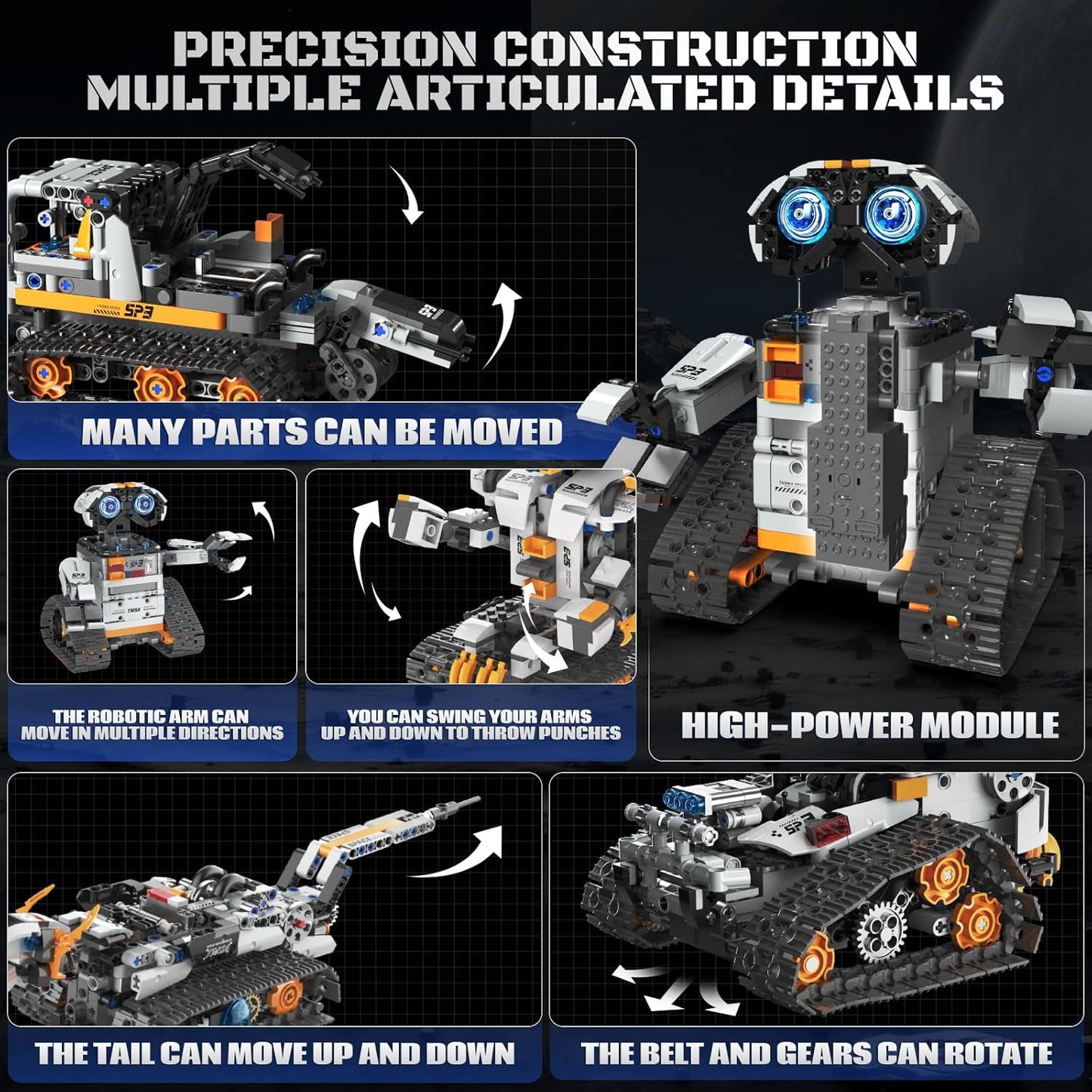 HPROMOT STEM Robot Building Sets for Kids Ages 8-16, 5-in-1 Remote Control and APP Robot Toys, 757 Pcs DIY Building Science Educational Kit, Building Block Birthday Present for Teen Boys and Girls