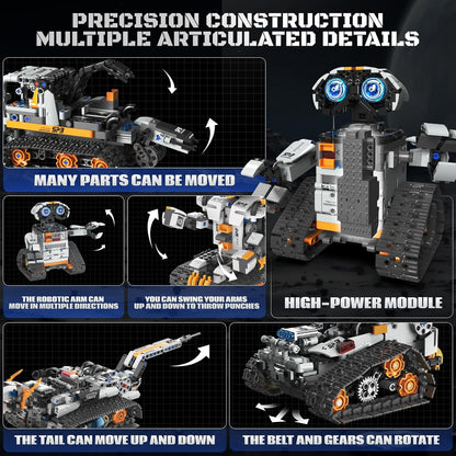 HPROMOT STEM Robot Building Sets for Kids Ages 8-16, 5-in-1 Remote Control and APP Robot Toys, 757 Pcs DIY Building Science Educational Kit, Building Block Birthday Present for Teen Boys and Girls