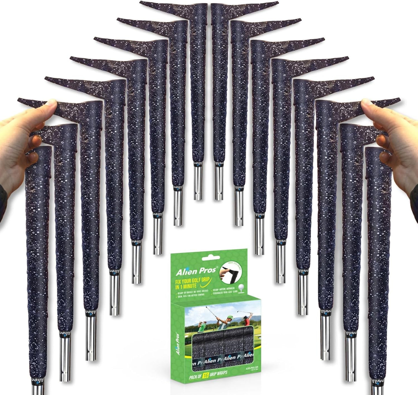 Alien Pros Golf Grip Wrapping Tapes - Innovative Golf Club Grip Solution - Enjoy a Fresh New Grip Feel in Less Than 1 Minute