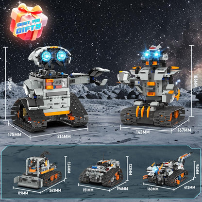 5in1 STEM Building Toys for Kids 6-14, Remote & APP Controlled Mech Robots/Heavy Tanks/Tracked Racer STEM Building Kit for Kid Science Learning, 552 Pcs DIY Erector Sets Gifts for Boys & Girls
