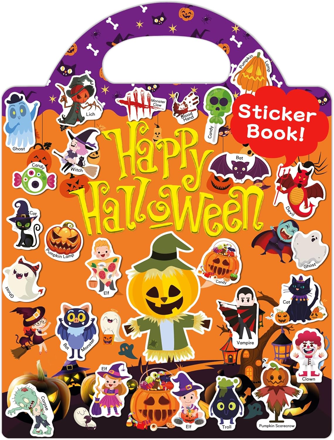 Benresive Reusable Sticker Book for Toddlers, Stickers for Kids, Travel Toys for Arts & Crafts Activities, Birthday Gift for Boys & Girls, Animals Dinosaurs Insects Themes
