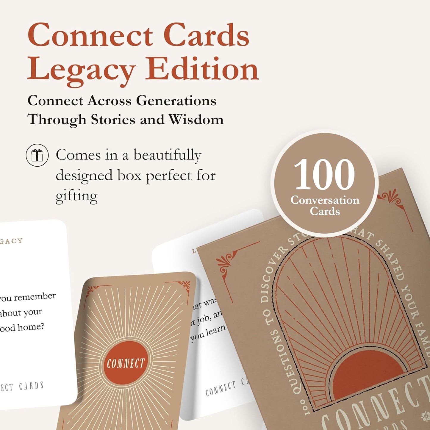 Connect Cards Family Edition - 100 Family Conversation Cards for Kids and Parents to Spark Deeper Connections & Meaningful Moments - Conversation Starters at Home, Dinner, or Travel